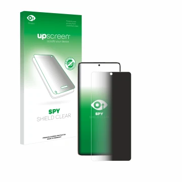 Parte frontale di una confezione del prodotto con il logo del marchio upscreen. Accanto è raffigurato il dispositivo Xiaomi Po