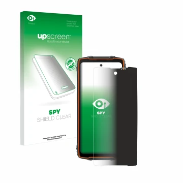 Parte frontale di una confezione del prodotto con il logo del marchio upscreen. Accanto è raffigurato il dispositivo Blackview