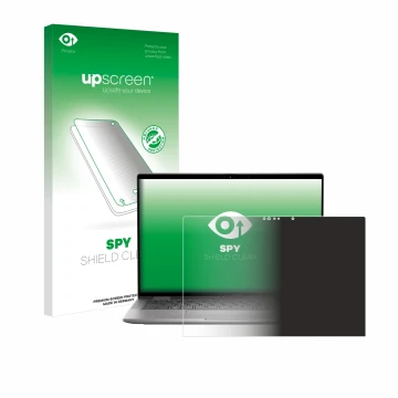 Parte frontale di una confezione del prodotto con il logo del marchio upscreen. Accanto è raffigurato il dispositivo Dell Lati
