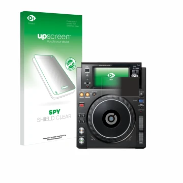 Parte frontale di una confezione del prodotto con il logo del marchio upscreen. Accanto è raffigurato il dispositivo Pioneer X