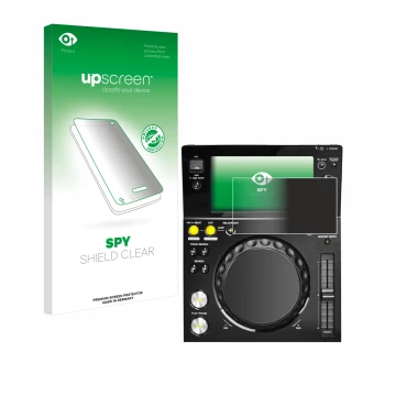 Parte frontale di una confezione del prodotto con il logo del marchio upscreen. Accanto è raffigurato il dispositivo Pioneer X