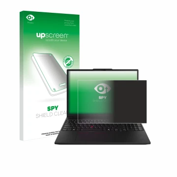 Parte frontale di una confezione del prodotto con il logo del marchio upscreen. Accanto è raffigurato il dispositivo Lenovo Th