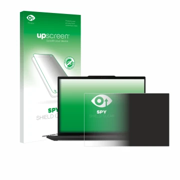 Parte frontale di una confezione del prodotto con il logo del marchio upscreen. Accanto è raffigurato il dispositivo Lenovo Th