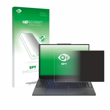 Parte frontale di una confezione del prodotto con il logo del marchio upscreen. Accanto è raffigurato il dispositivo Lenovo Th