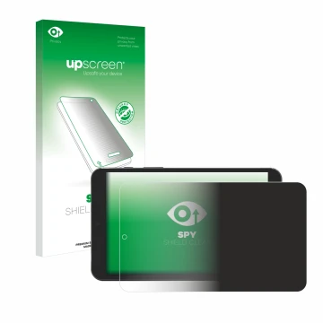 Parte frontale di una confezione del prodotto con il logo del marchio upscreen. Accanto è raffigurato il dispositivo Mediacom 