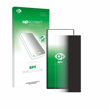 Parte frontale di una confezione del prodotto con il logo del marchio upscreen. Accanto è raffigurato il dispositivo ZTE Nubia