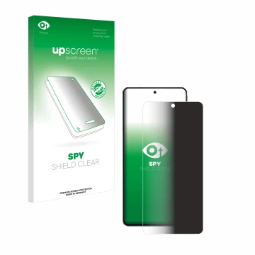 Parte frontale di una confezione del prodotto con il logo del marchio upscreen. Accanto è raffigurato il dispositivo ZTE Nubia