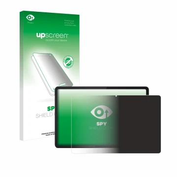 Parte frontale di una confezione del prodotto con il logo del marchio upscreen. Accanto è raffigurato il dispositivo Lenovo Ta