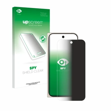 Parte frontale di una confezione del prodotto con il logo del marchio upscreen. Accanto è raffigurato il dispositivo Google Pi