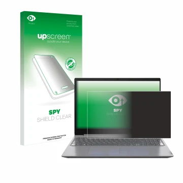 Parte frontale di una confezione del prodotto con il logo del marchio upscreen. Accanto è raffigurato il dispositivo Lenovo 15