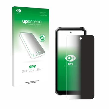 Parte frontale di una confezione del prodotto con il logo del marchio upscreen. Accanto è raffigurato il dispositivo Blackview