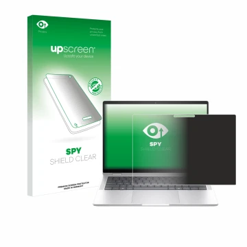 Parte frontale di una confezione del prodotto con il logo del marchio upscreen. Accanto è raffigurato il dispositivo HP EliteB