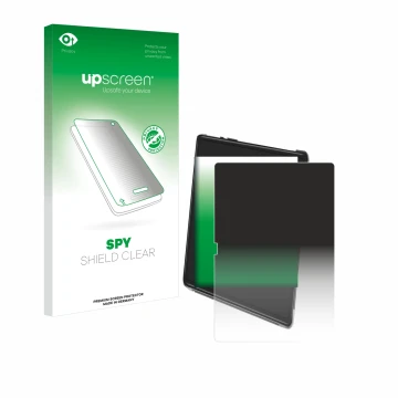 Parte frontale di una confezione del prodotto con il logo del marchio upscreen. Accanto è raffigurato il dispositivo Yestel T1