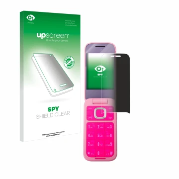 Parte frontale di una confezione del prodotto con il logo del marchio upscreen. Accanto è raffigurato il dispositivo HMD Barbi