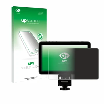 Parte frontale di una confezione del prodotto con il logo del marchio upscreen. Accanto è raffigurato il dispositivo Rollei Vi