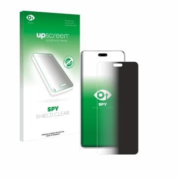 Parte frontale di una confezione del prodotto con il logo del marchio upscreen. Accanto è raffigurato il dispositivo Huawei No