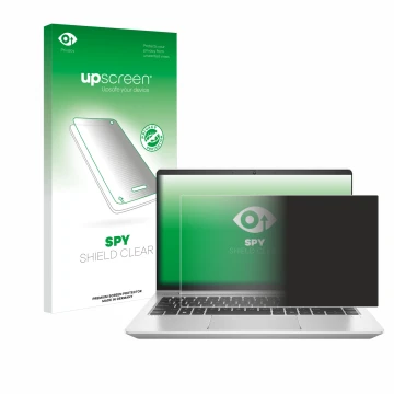 Parte frontale di una confezione del prodotto con il logo del marchio upscreen. Accanto è raffigurato il dispositivo HP ProBoo