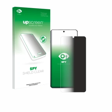 Parte frontale di una confezione del prodotto con il logo del marchio upscreen. Accanto è raffigurato il dispositivo OnePlus 1