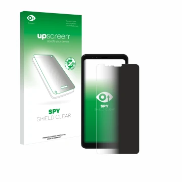 Parte frontale di una confezione del prodotto con il logo del marchio upscreen. Accanto è raffigurato il dispositivo Bigme Hib