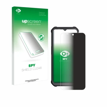 Parte frontale di una confezione del prodotto con il logo del marchio upscreen. Accanto è raffigurato il dispositivo Sonim XP4