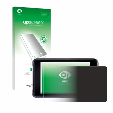 Parte frontale di una confezione del prodotto con il logo del marchio upscreen. Accanto è raffigurato il dispositivo Atomos Sh