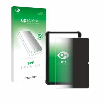 Parte frontale di una confezione del prodotto con il logo del marchio upscreen. Accanto è raffigurato il dispositivo Hotwav R8