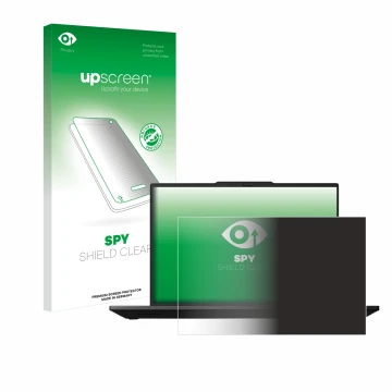 Parte frontale di una confezione del prodotto con il logo del marchio upscreen. Accanto è raffigurato il dispositivo Lenovo Th