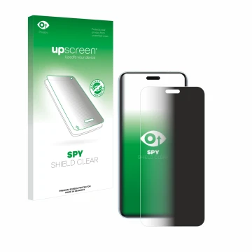 Parte frontale di una confezione del prodotto con il logo del marchio upscreen. Accanto è raffigurato il dispositivo Honor Mag