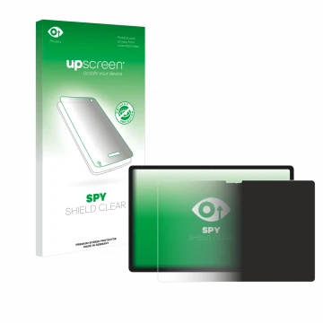 Parte frontale di una confezione del prodotto con il logo del marchio upscreen. Accanto è raffigurato il dispositivo Lenovo Yo