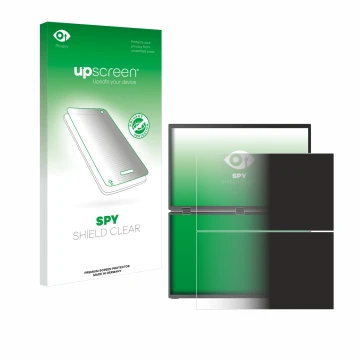 Parte frontale di una confezione del prodotto con il logo del marchio upscreen. Accanto è raffigurato il dispositivo Uperfect 