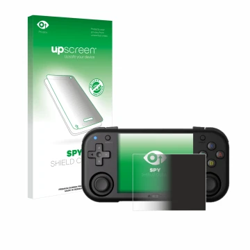 Parte frontale di una confezione del prodotto con il logo del marchio upscreen. Accanto è raffigurato il dispositivo Magicx Mi