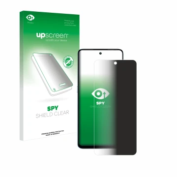 Parte frontale di una confezione del prodotto con il logo del marchio upscreen. Accanto è raffigurato il dispositivo Umidigi N