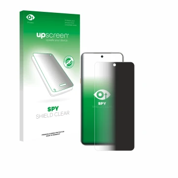 Parte frontale di una confezione del prodotto con il logo del marchio upscreen. Accanto è raffigurato il dispositivo Tecno Cam