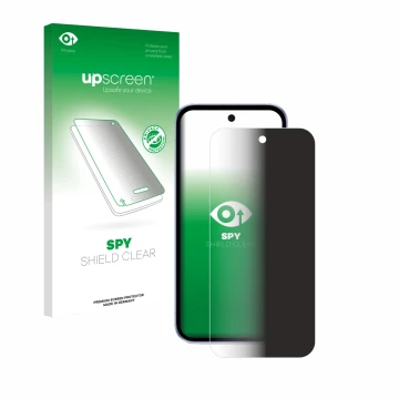 Parte frontale di una confezione del prodotto con il logo del marchio upscreen. Accanto è raffigurato il dispositivo Google Pi