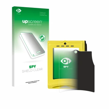 Parte frontale di una confezione del prodotto con il logo del marchio upscreen. Accanto è raffigurato il dispositivo Nayax VPO