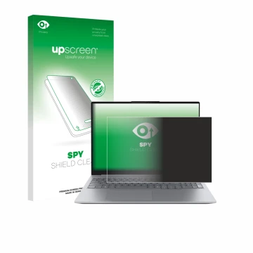 Parte frontale di una confezione del prodotto con il logo del marchio upscreen. Accanto è raffigurato il dispositivo Lenovo Th