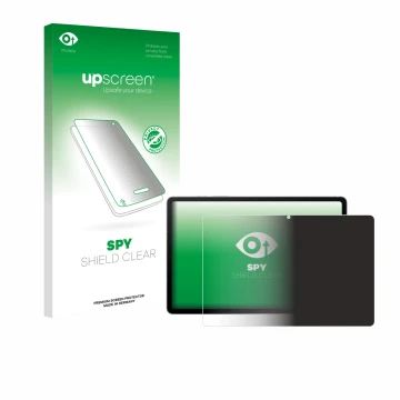 Parte frontale di una confezione del prodotto con il logo del marchio upscreen. Accanto è raffigurato il dispositivo Samsung G