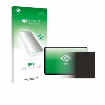 Parte frontale di una confezione del prodotto con il logo del marchio upscreen. Accanto è raffigurato il dispositivo Nubia Pad