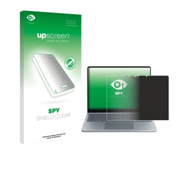 Parte frontale di una confezione del prodotto con il logo del marchio upscreen. Accanto è raffigurato il dispositivo Microsoft