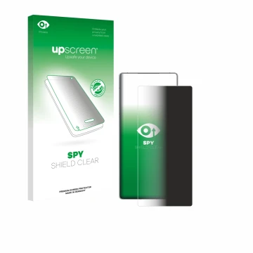 Parte frontale di una confezione del prodotto con il logo del marchio upscreen. Accanto è raffigurato il dispositivo ZTE Nubia