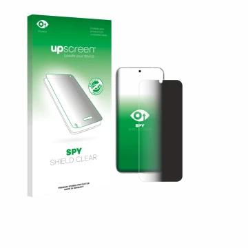 Parte frontale di una confezione del prodotto con il logo del marchio upscreen. Accanto è raffigurato il dispositivo Huawei Pu