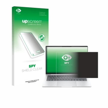 Parte frontale di una confezione del prodotto con il logo del marchio upscreen. Accanto è raffigurato il dispositivo HP EliteB