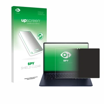Parte frontale di una confezione del prodotto con il logo del marchio upscreen. Accanto è raffigurato il dispositivo HP EliteB