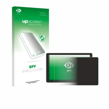 Parte frontale di una confezione del prodotto con il logo del marchio upscreen. Accanto è raffigurato il dispositivo Victron E