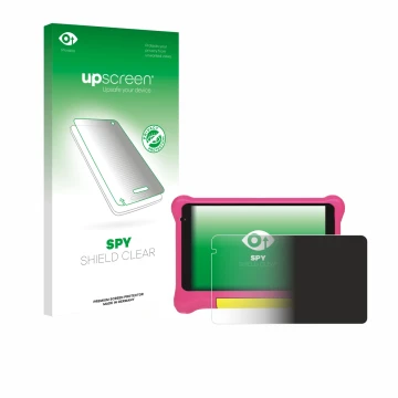 Parte frontale di una confezione del prodotto con il logo del marchio upscreen. Accanto è raffigurato il dispositivo Happybe K
