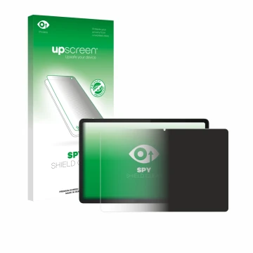 Parte frontale di una confezione del prodotto con il logo del marchio upscreen. Accanto è raffigurato il dispositivo Lenovo Ta