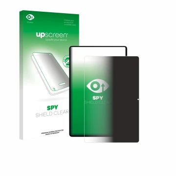 Parte frontale di una confezione del prodotto con il logo del marchio upscreen. Accanto è raffigurato il dispositivo Samsung G