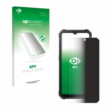 Parte frontale di una confezione del prodotto con il logo del marchio upscreen. Accanto è raffigurato il dispositivo Blackview