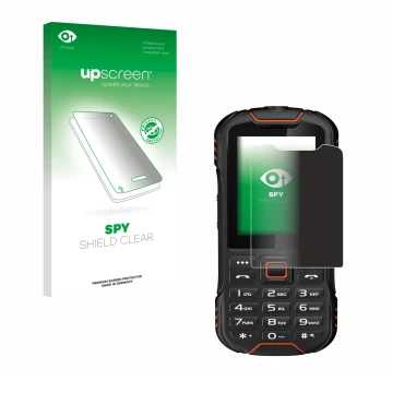 Parte frontale di una confezione del prodotto con il logo del marchio upscreen. Accanto è raffigurato il dispositivo Gigaset G