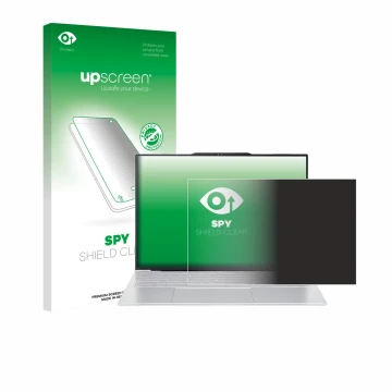 Parte frontale di una confezione del prodotto con il logo del marchio upscreen. Accanto è raffigurato il dispositivo Acer Swif
